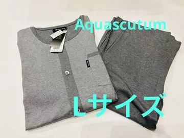 L 사이즈 새상품 아쿠아 스큐텀 긴팔 파자마 초장면 고급 면 사용