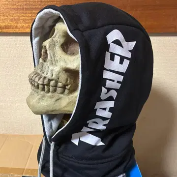 THRASHER 후드 넥워머 블랙