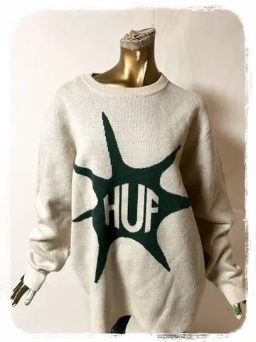 T19624 HUF 로고 니트 상의 L