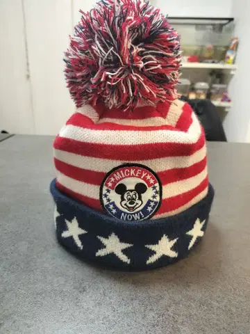 미키마우스 폼폼 포함 니트 모자 데드스탁 디즈니