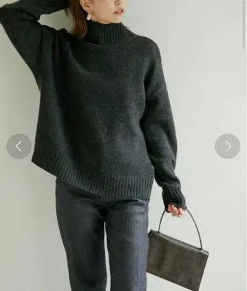 Drawing Numbers 접결 루즈 터틀 니트 차콜