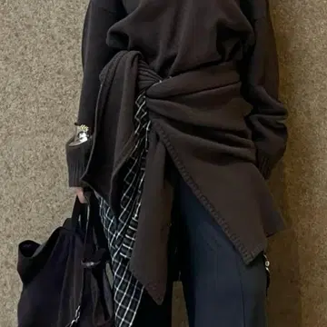 etre 레이어드 니트 랩스커트 매장 한정판 브라운