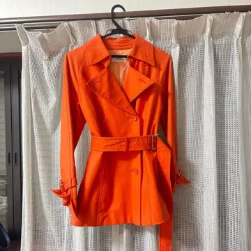 코트 트렌치코트 오렌지