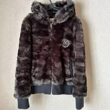 RUSS K 집업 퍼 자켓 블랙 L