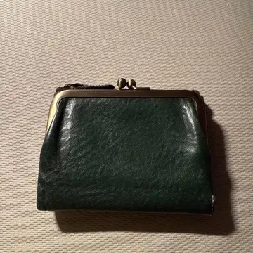 가죽 접이식 지갑 다크 그린