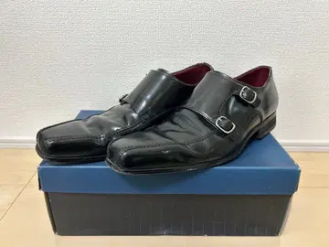 히로미치 나카노 블랙 더블 몽크 신발