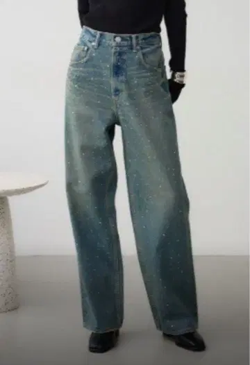 AZUL 데님 큐빅 와이드 데님