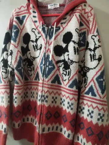 레어 상품 앤티크 미키마우스 니트 후드티 요시무라 니트