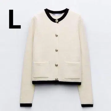 택 포함 새상품 ZARA 골드 버튼 니트 가디건 L 사이즈
