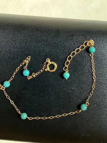 k10 1g 터콰이즈석 골드 체인 팔찌