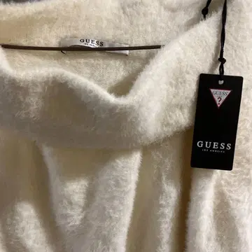 GUESS 화이트 오프숄더 트레이닝복 니트 레이온 여성용