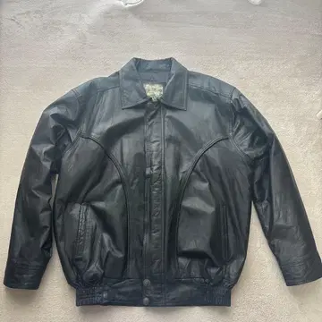 Rich Zone 블랙 가죽 XL 자켓