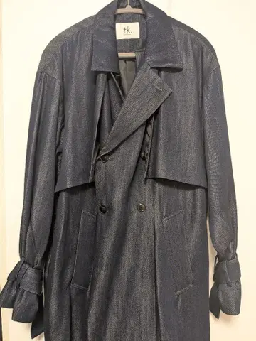 tk. 데님 트렌치코트 네이비