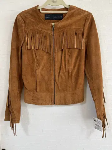 ZARA BASIC 프린지 디테일 브라운 자켓 XS