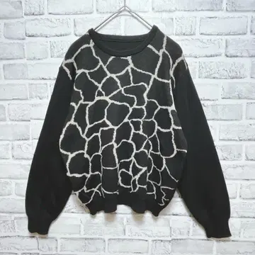 니트 스웨터 크루넥 블랙 울 혼방 일본제 포멀 캐주얼