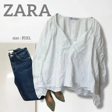 g [자라] 블라우스/새상품급 빅사이즈 V넥 페미닌 레이어드 인기 루즈핏