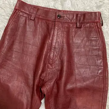 barassi 램 가죽 악어 엠보싱 가죽 팬츠 보르도 여성용 M