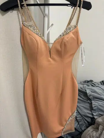 AR ANGELR 오렌지 타이트 드레스