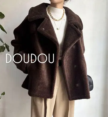 [ 새상품급 ] DOUDOU 두두 보아 코트 브라운