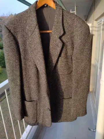 GRASS MEN'S 그레이 트위드 블레이저 빈티지