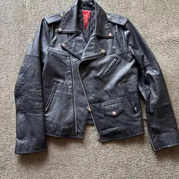 THRIDIA 블랙 라이더 자켓 천연 가죽 100%