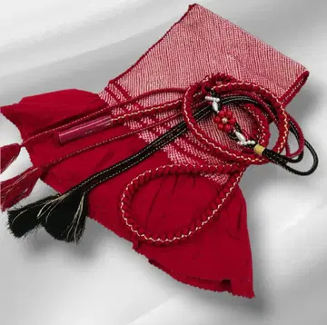 후리소데 금채 총조임 오비 장식 천 허리띠 빨간색 블랙 #1177