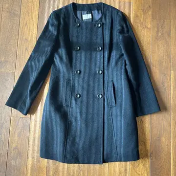 캐시미어 더블 브레스트 코트 블랙