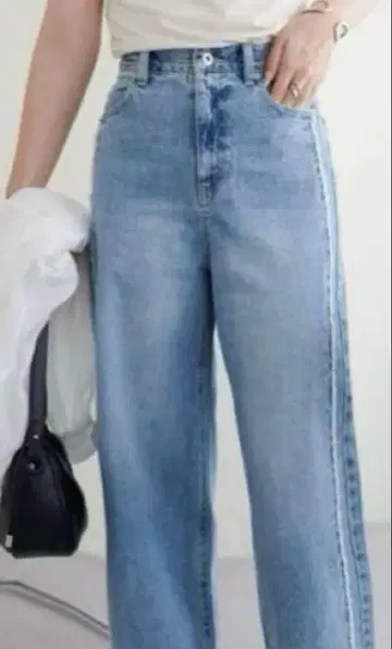 미사용 Discoat US 코튼 데님 프린지 스트레이트 팬츠 M 사이즈