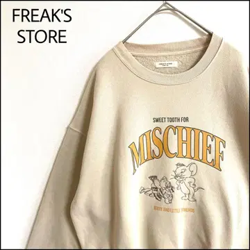 FREAK'S STORE 맨투맨 베이지 오버 사이즈 톰과 제리
