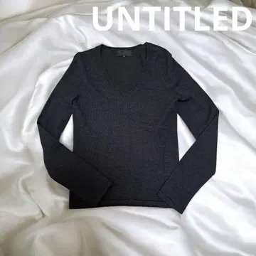 [ 새상품급 ] UNTITLED 다크 그레이 V넥 니트 사이즈 2