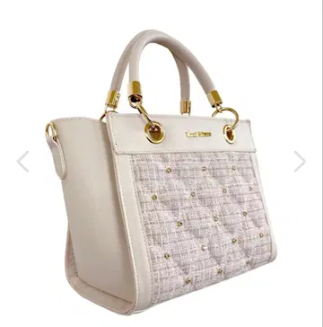 rosemuse 트위드 퀼팅 토트 S 핑크 로제뮤