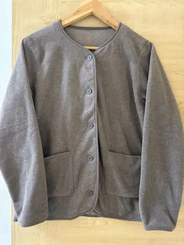 무인양품*소재로 돌아가는 플리스 가디건*모카 브라운 L 사이즈