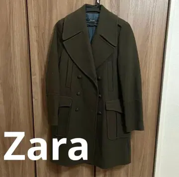 Zara 올리브 그린 더블 브레스트 코트