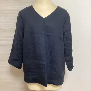 핸드메이드 린넨100 다크 네이비 티셔츠