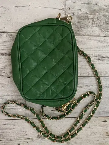 퀼팅 숄더백 그린