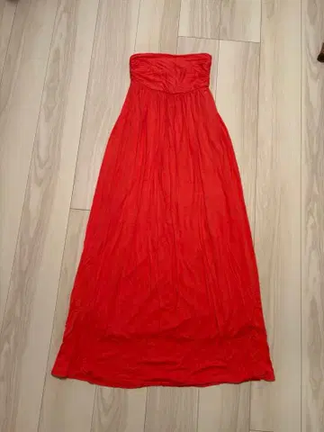 코랄 핑크 튜닉 롱 원피스