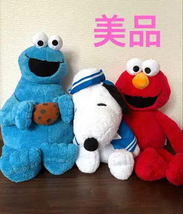 [ 새상품급 ] 유니버셜 엘모 쿠키 몬스터 스누피 봉제 인형 3세트