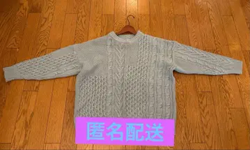 FREAK'S STORE 케이블 니트 스웨터 긴팔 라이트 블루 샘플