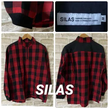 SILAS 남성용 M 긴팔 체크 셔츠 긴팔 셔츠 아노락 버팔로