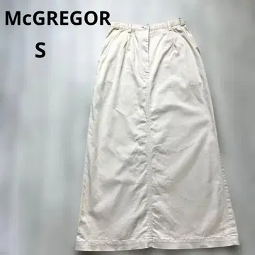 McGREGOR 베이지 코튼 혼방 롱 플레어 스커트 S 상당