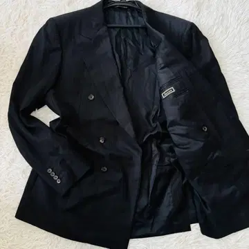 새상품급 카날리 테일러드 자켓 52 7 R 스트라이프 패턴 앤컨 블랙