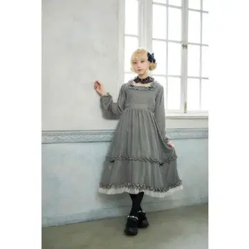 L 별 이름 벚꽃 벨로아 원피스 그레이