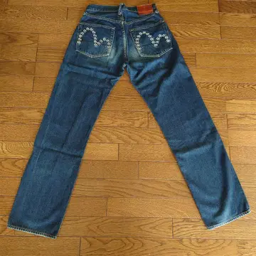 EVISU 축구공 자수 스트레이트 데님