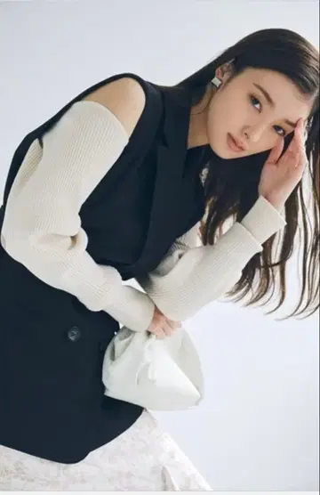 SNIDEL Sustainable 데콜테 리브 니트 풀오버