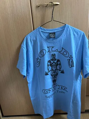 GOLD'S GYM 골드짐 티셔츠 스카이블루 삿포로 테이네