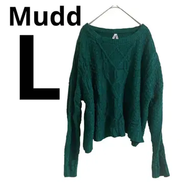 새상품급 Mudd L 그린 케이블 니트 스웨터 여성용