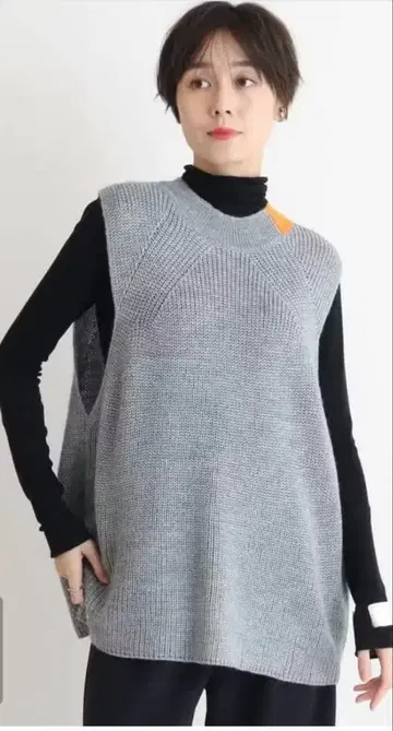 그레이 니트 베스트 오버 사이즈