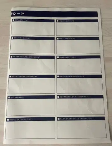 생명 불태우는 법 자기 분석 시트