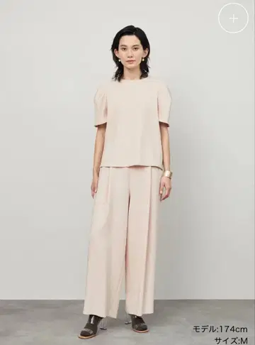 소에주 어깨 턱 블라우스 핑크 M