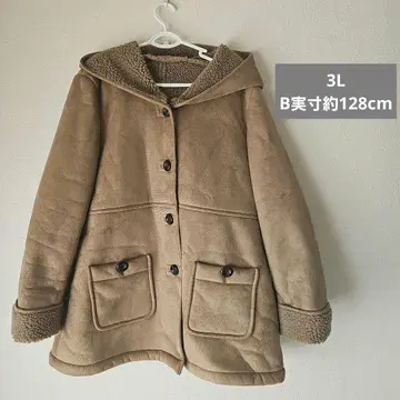 빅 사이즈 보아 스웨이드 느낌 코트 무스탕 코트풍 3L